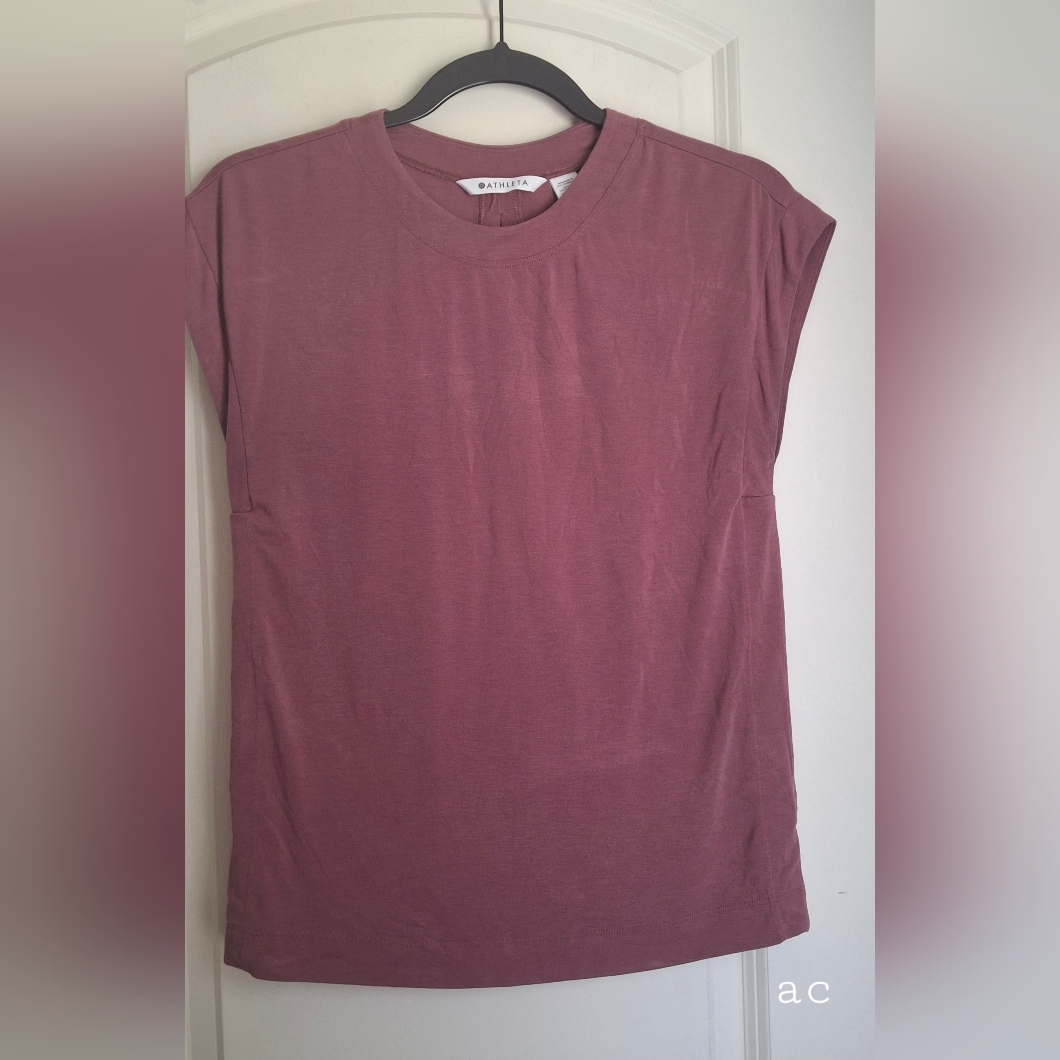 Athleta Dusty Rose Muscle Tee Sz Xxs Sporty Gym Hiking Casual Travel